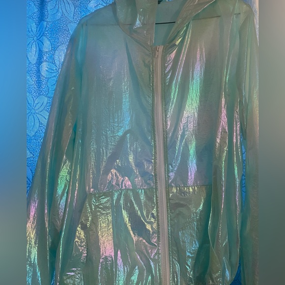 Holographic Zip Up Hooded Jacket - Picture 2 of 5